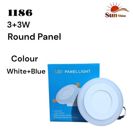 3+3W ROUND PANEL WH BLUE SUNSHINE