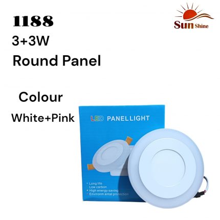 3+3W ROUND PANEL WH PINK SUNSHINE