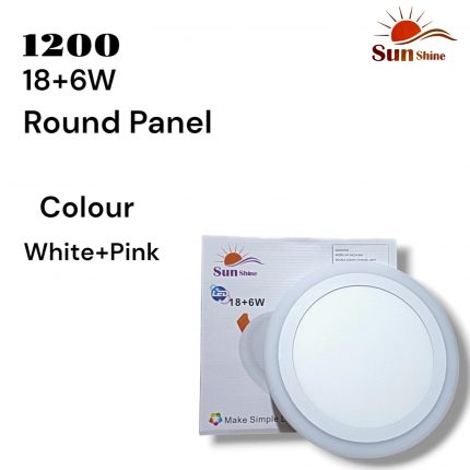 18+6W ROUND PANEL WH PINK SUNSHINE