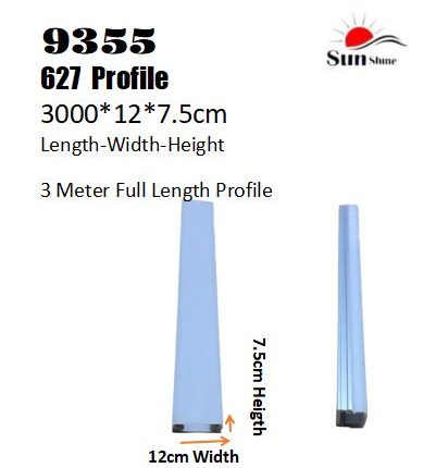 627 3000X12X7.5CM ALUMINUM PROFILE SUNSHINE