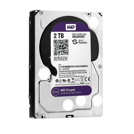 Western Digital 2TB WD Purple Surveillance Internal Hard Drive HDD - SATA 6 Gb/s, 64 MB Cache, 3.5"