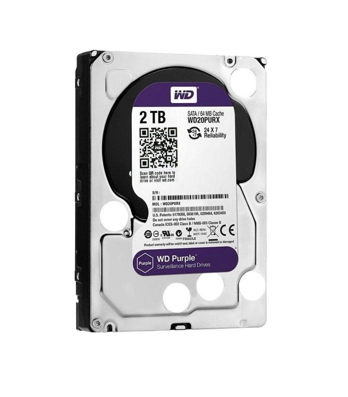 Western Digital 2TB WD Purple Surveillance Internal Hard Drive HDD - SATA 6 Gb/s, 64 MB Cache, 3.5"