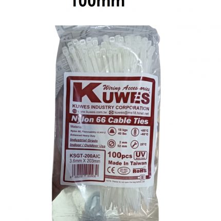 CABLE TIE 100MM WHITE KUWES